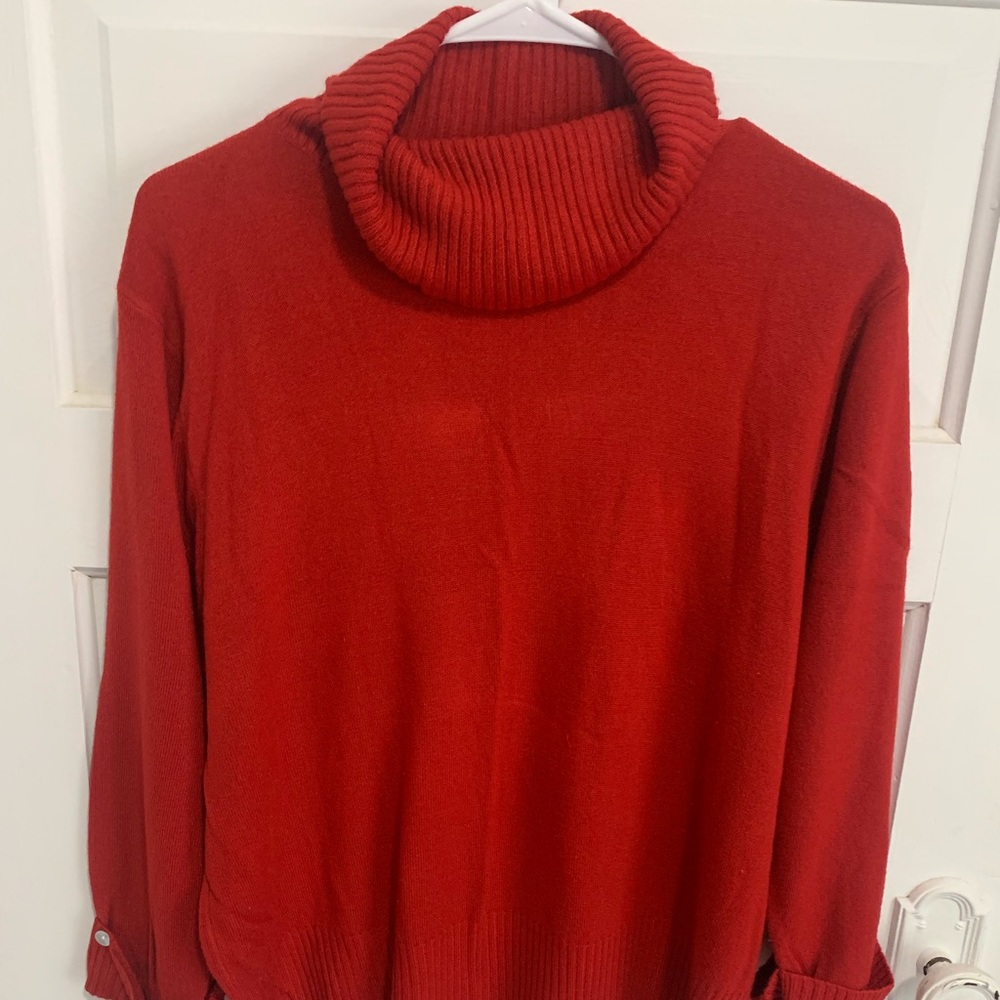 Studio works red cowl neck sweater